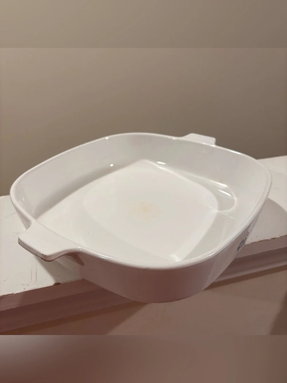 Corningware White Casserole Dish with Blue Floral Pattern